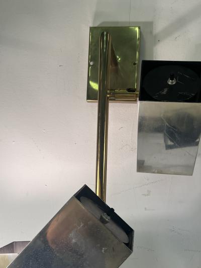 Robert Sonneman Sonneman Lighting MODERNIST CHROME BRASS SIX LIGHT SCONCES