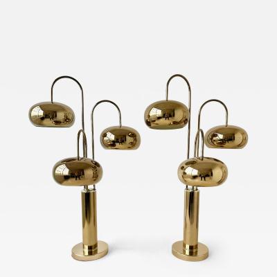 Robert Sonneman Sonneman Lighting Pair of tall brass waterfall table lamps by Robert Sonneman