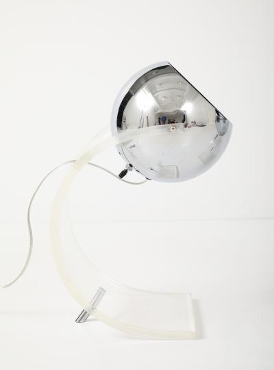 Robert Sonneman Sonneman Lighting Robert Sonneman Chrome Lucite Desk Uplights