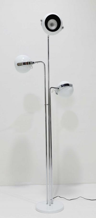 Robert Sonneman Sonneman Lighting Sonneman 3 Arm Oscillating Floor Lamp in Chrome and White