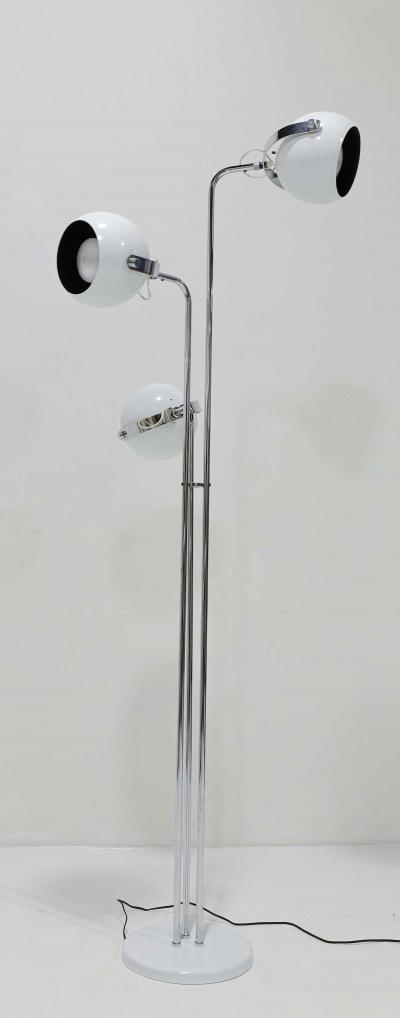 Robert Sonneman Sonneman Lighting Sonneman 3 Arm Oscillating Floor Lamp in Chrome and White