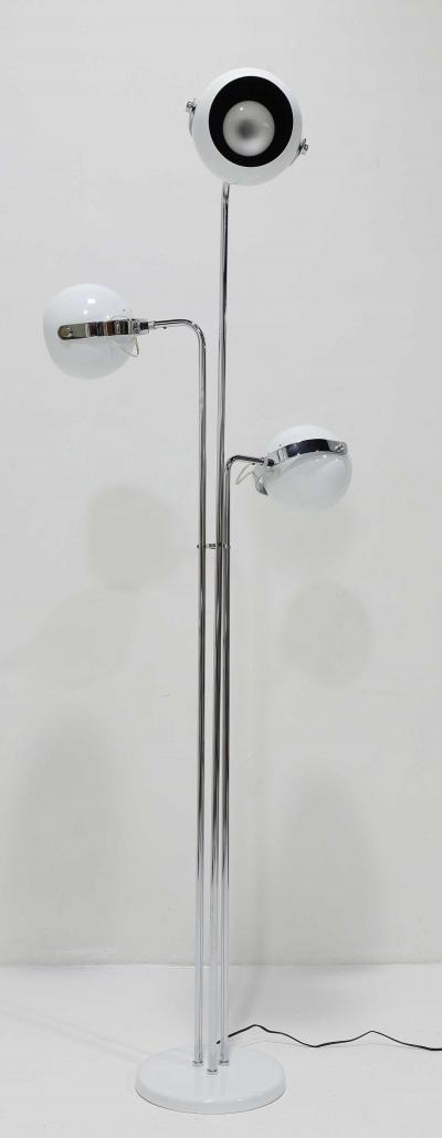 Robert Sonneman Sonneman Lighting Sonneman 3 Arm Oscillating Floor Lamp in Chrome and White