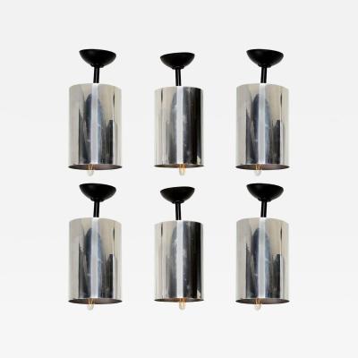 Robert Sonneman Sonneman Style Set of Six Aluminum Hanging Lamps 1950s