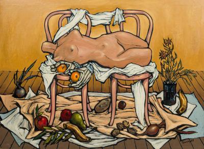 Robert Springfels American Contemporary Oil on Canvas Titled Composition 35 