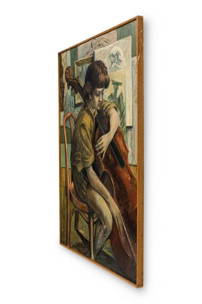 Robert Springfels Robert Springfels American Contemporary Boy with a Cello Oil on Board