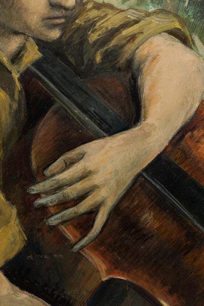 Robert Springfels Robert Springfels American Contemporary Boy with a Cello Oil on Board