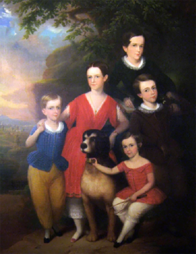 Robert Street ROBERT STREET AMERICAN 1796 1855 PORTRAIT OF CHILDREN AND DOG 