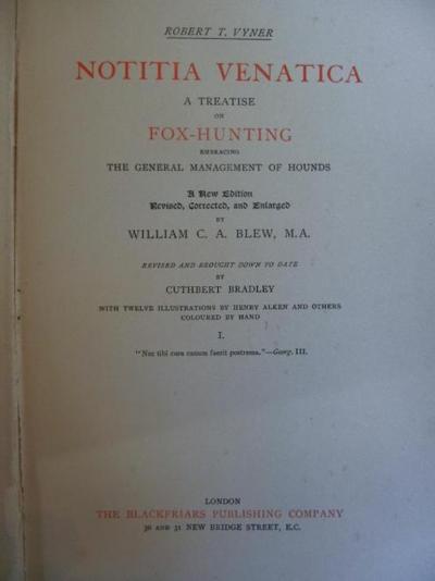 Robert T Vyner Notitia Venatrica
