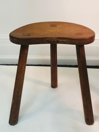 Robert Thompson Set of Three Rare Wood Stools or Accent Tables by Robert Mouseman Thompson