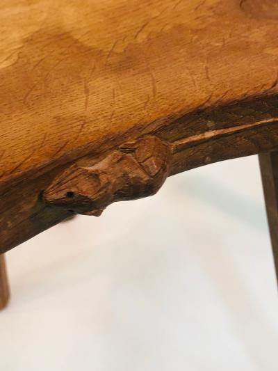 Robert Thompson Set of Three Rare Wood Stools or Accent Tables by Robert Mouseman Thompson