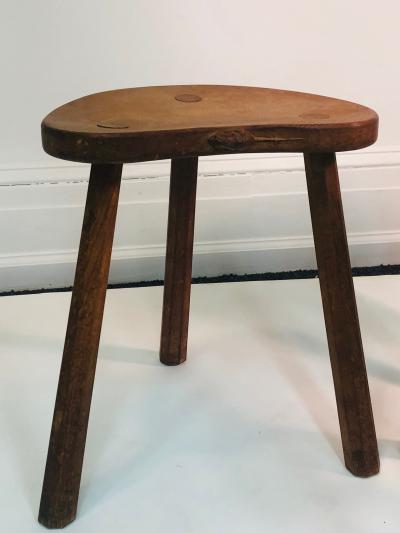 Robert Thompson Set of Three Rare Wood Stools or Accent Tables by Robert Mouseman Thompson