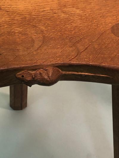 Robert Thompson Set of Three Rare Wood Stools or Accent Tables by Robert Mouseman Thompson