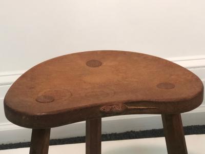 Robert Thompson Set of Three Rare Wood Stools or Accent Tables by Robert Mouseman Thompson