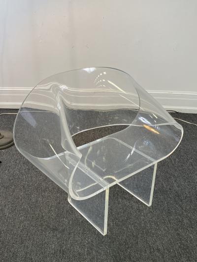 Robert Van Horn RARE ROBERT VAN HORN LUCITE RIBBON LOUNGE CHAIR