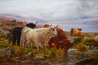 Robert W Watson The Banks of Loch Lomond Edwardian Scottish Highlands Landscape Oil Painting