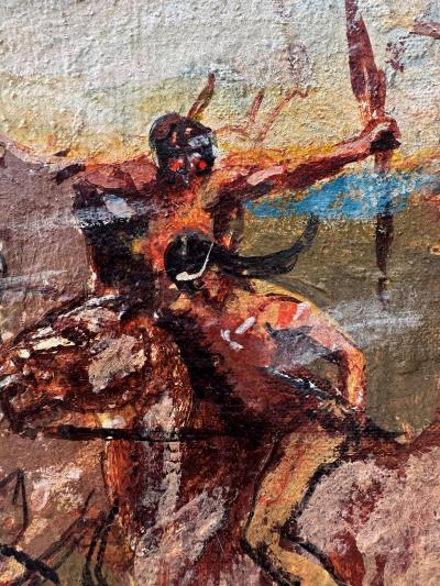 Robert Weaver General George Custer Battle of Little Big Horn in Expressionist Style