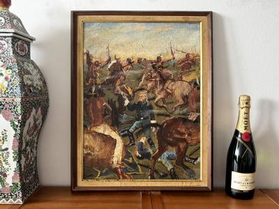 Robert Weaver General George Custer Battle of Little Big Horn in Expressionist Style