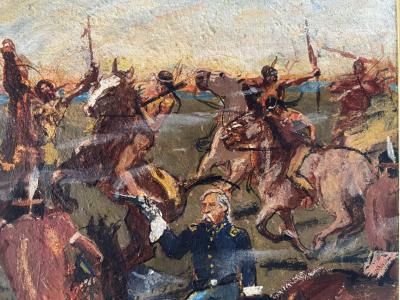 Robert Weaver General George Custer Battle of Little Big Horn in Expressionist Style