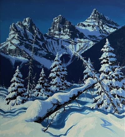 Robert Wood Winter Moonlight Three Sisters