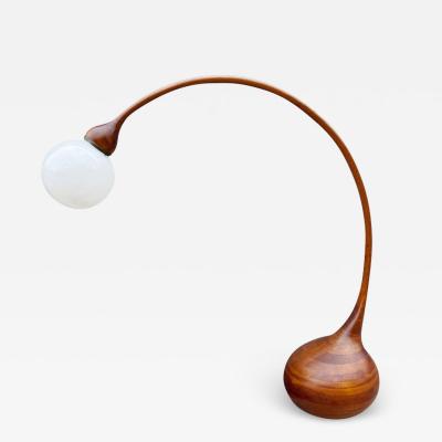 Robert Worth Large Studio Mid Century Modern Arc Floor Lamp by Robert Worth in Laminated Wood
