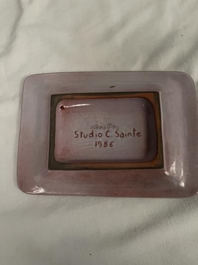 Robert and Jean Cloutier 1980s Studio pottery ceramic vide poche by Cloutier