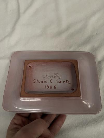 Robert and Jean Cloutier 1980s Studio pottery ceramic vide poche by Cloutier