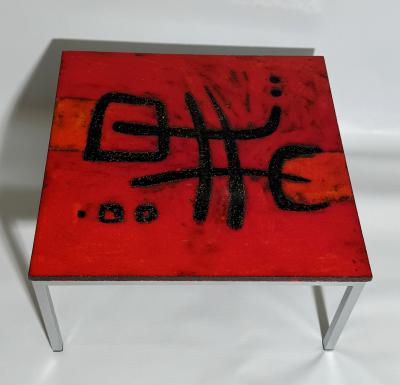 Robert and Jean Cloutier Coffee table in enamelled lava by Robert et Jean Cloutier France circa 1958