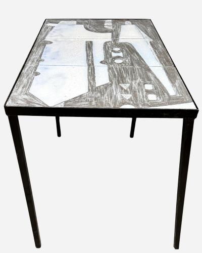 Robert and Jean Cloutier Rectangular pedestal table by Robert Jean Cloutier France circa 1960