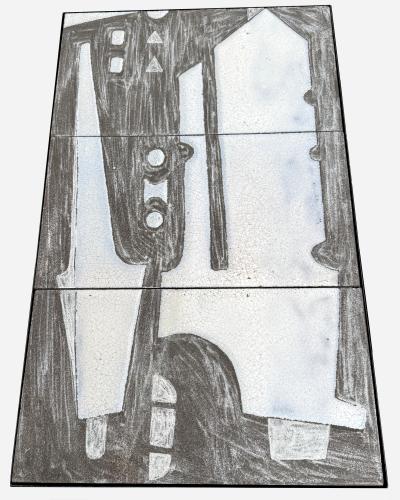 Robert and Jean Cloutier Rectangular pedestal table by Robert Jean Cloutier France circa 1960