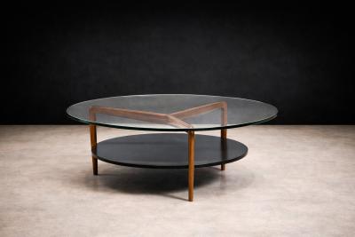 Roberto Aflalo Round Spider Coffee Table in Ivory Wood by Roberto Aflalo for Blanco e Preto