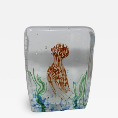 Roberto Beltrami Contemporary Murano Glass Aquarium With Octopus