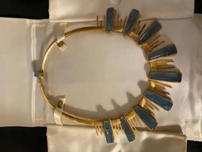 Roberto Burle Marx Haroldo Burle Marx 18K Yellow Gold Aquamarine Forma Livre Necklace