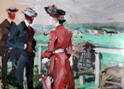 Roberto Domingo At The Longchamp Races