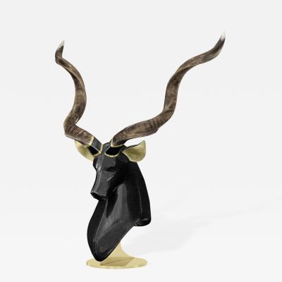 Roberto Estevez Large Stylized Kudu Sculpture by Roberto Estevez for Karl Springer