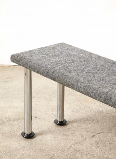 Roberto Gabetti Long Steel and Felt Bench by Roberto Gabetti Aimaro Isola for ARBO Italy