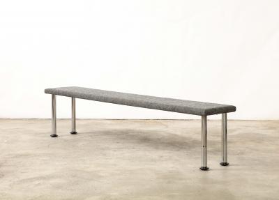Roberto Gabetti Long Steel and Felt Bench by Roberto Gabetti Aimaro Isola for ARBO Italy