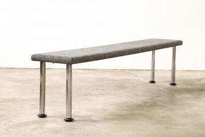 Roberto Gabetti Long Steel and Felt Bench by Roberto Gabetti Aimaro Isola for ARBO Italy
