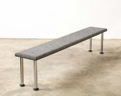 Roberto Gabetti Long Steel and Felt Bench by Roberto Gabetti Aimaro Isola for ARBO Italy