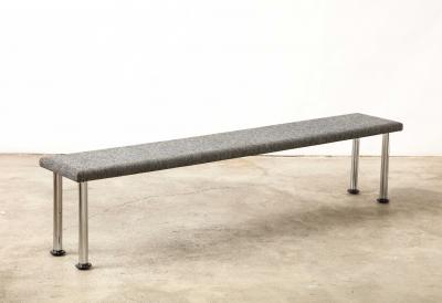 Roberto Gabetti Long Steel and Felt Bench by Roberto Gabetti Aimaro Isola for ARBO Italy