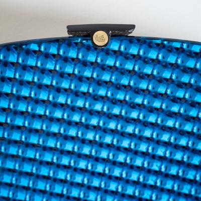 Roberto Giulio Rida Large Concave Disc in Blue Glass by Roberto Giulio Rida Italy