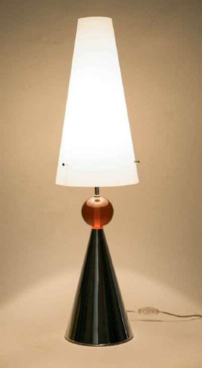 Roberto Giulio Rida Pair of lamps with opaline shade