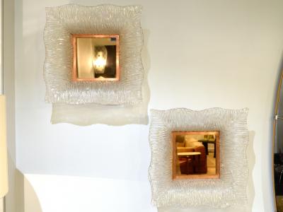 Roberto Giulio Rida Pair of mirrors with Venini glass frame Roberto Giulio Rida
