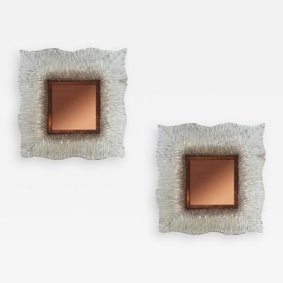 Roberto Giulio Rida Pair of mirrors with Venini glass frame Roberto Giulio Rida