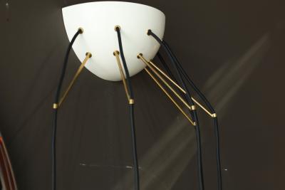 Roberto Giulio Rida Roberto Giulio Rida Five Arm Cone Sconces in Black and White with Brass Fittings