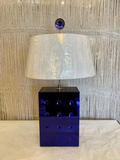 Roberto Giulio Rida Roberto Giulio Rida for Lorin Marsh Blue Mirrored Table Lamp