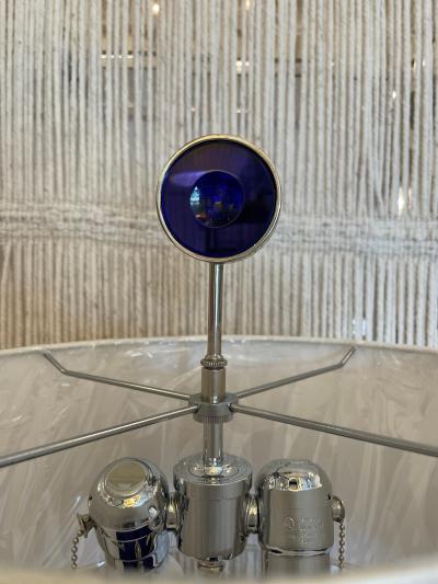 Roberto Giulio Rida Roberto Giulio Rida for Lorin Marsh Blue Mirrored Table Lamp