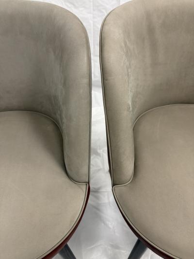Roberto Lazzeroni Set of 6 Baxter Colette Chairs by Roberto Lazzeroni in Leather Brass