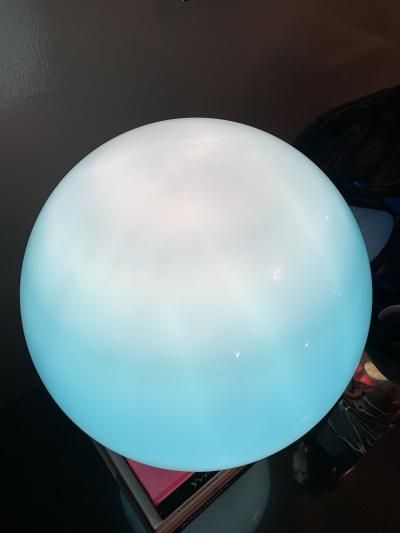 Roberto Menghi Roberto Menghi blue glass table lamp for Venini Italy 1968