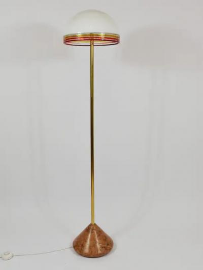 Roberto Pamio Roberto Pamio Febo Floor Lamp in Marble Brass Murano Glass by Leucos Italy
