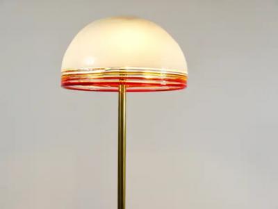 Roberto Pamio Roberto Pamio Febo Floor Lamp in Marble Brass Murano Glass by Leucos Italy